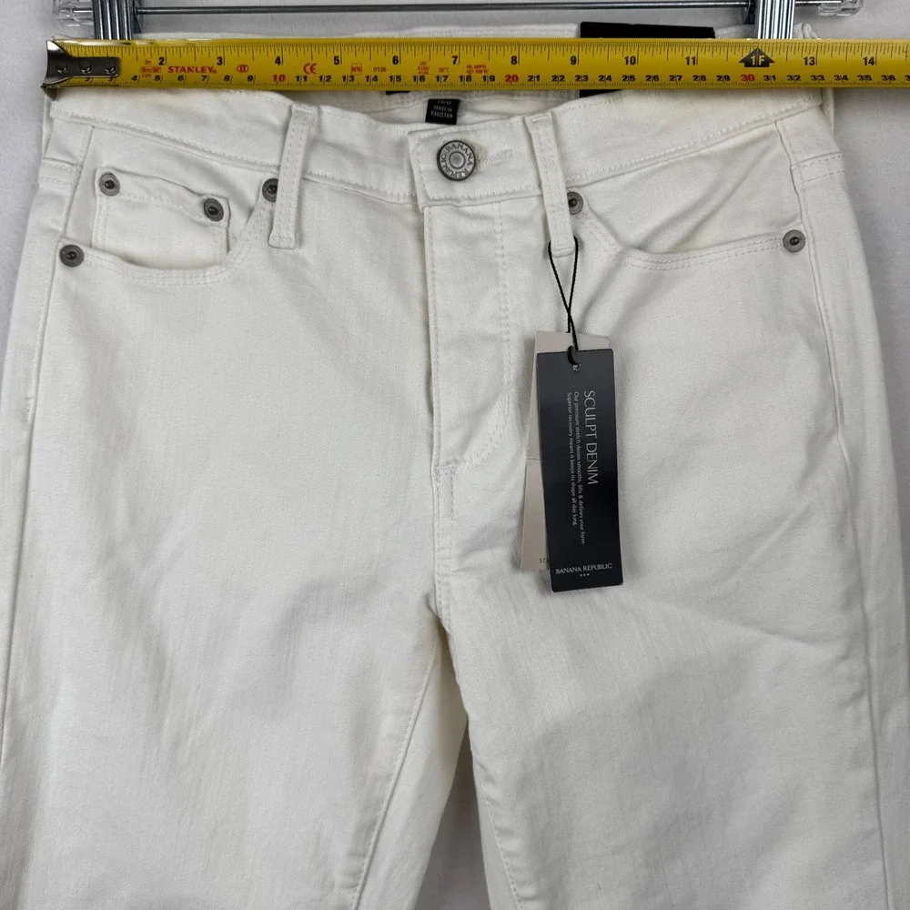 Banana Republic Sculpt Skinny Jeans Size 25/0 Mid Rise Stretch‎ Denim White NEW